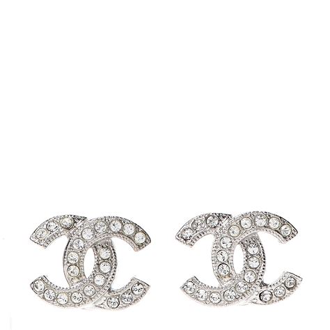 chanel silver cc earrings|Chanel cc earrings sterling silver.